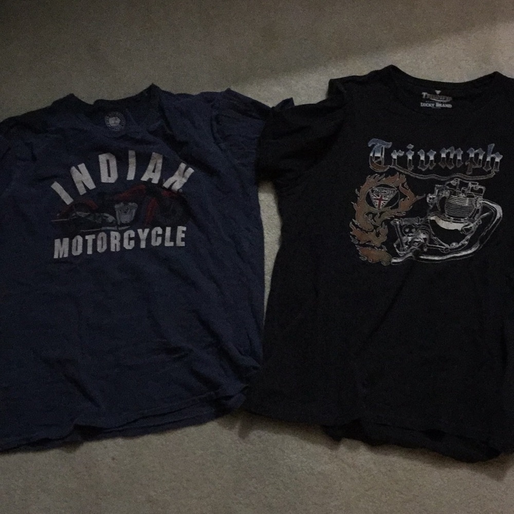 Lucky brand motorcycle T-shirt’s. Men’s m,l
